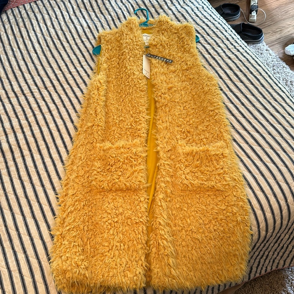 Brand New 3/4 length vest, gold/mustard color by ‘Ashley by 26 International!’